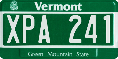 VT license plate XPA241