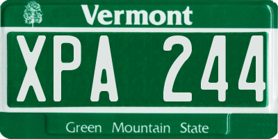 VT license plate XPA244