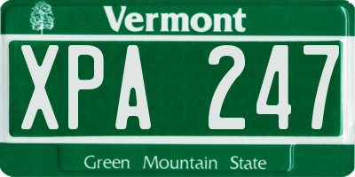 VT license plate XPA247