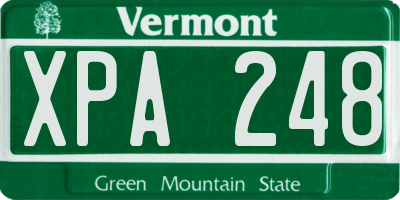 VT license plate XPA248