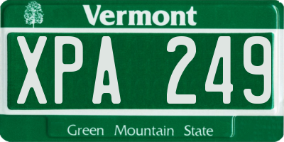 VT license plate XPA249