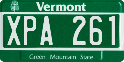 VT license plate XPA261