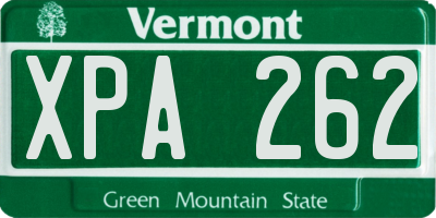 VT license plate XPA262