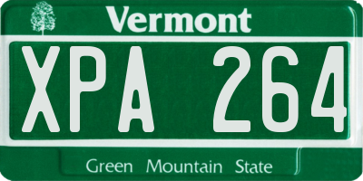 VT license plate XPA264