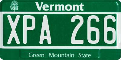 VT license plate XPA266