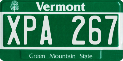 VT license plate XPA267