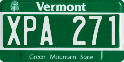 VT license plate XPA271