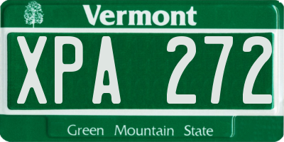 VT license plate XPA272