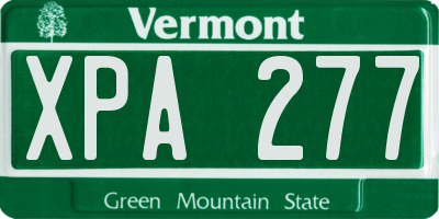 VT license plate XPA277