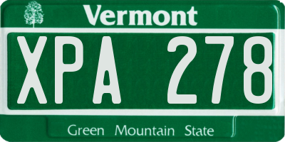 VT license plate XPA278