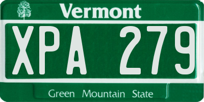 VT license plate XPA279