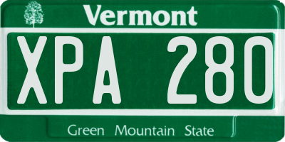 VT license plate XPA280