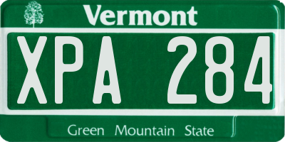 VT license plate XPA284