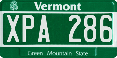 VT license plate XPA286