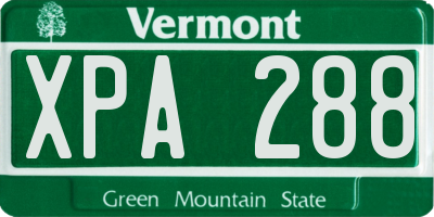 VT license plate XPA288