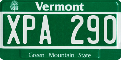 VT license plate XPA290