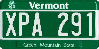 VT license plate XPA291