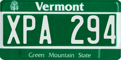 VT license plate XPA294