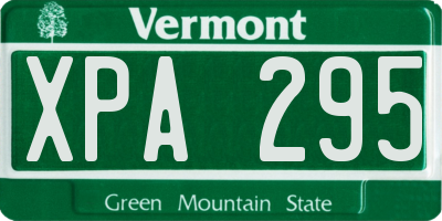VT license plate XPA295
