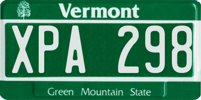 VT license plate XPA298