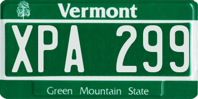 VT license plate XPA299