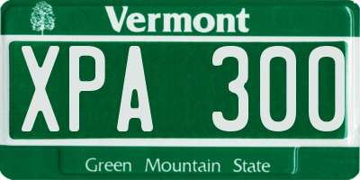 VT license plate XPA300