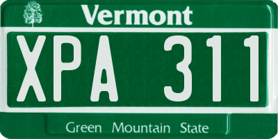 VT license plate XPA311