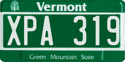 VT license plate XPA319