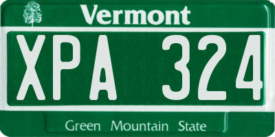 VT license plate XPA324