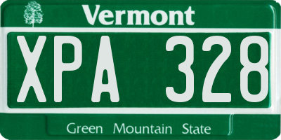 VT license plate XPA328