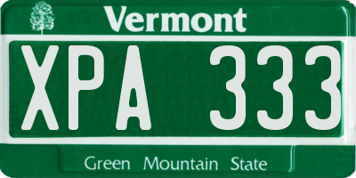 VT license plate XPA333