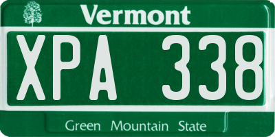 VT license plate XPA338