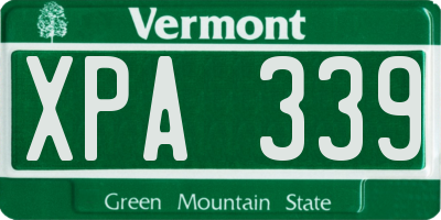 VT license plate XPA339