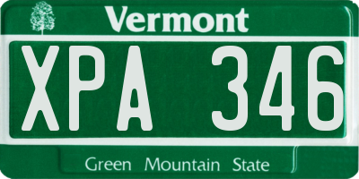 VT license plate XPA346