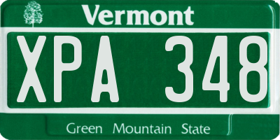 VT license plate XPA348