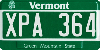 VT license plate XPA364