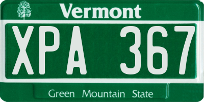 VT license plate XPA367
