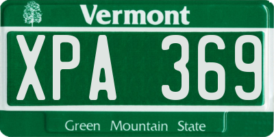 VT license plate XPA369