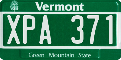 VT license plate XPA371