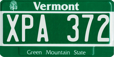 VT license plate XPA372