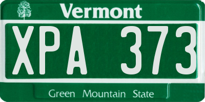 VT license plate XPA373