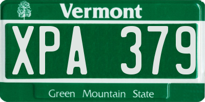 VT license plate XPA379