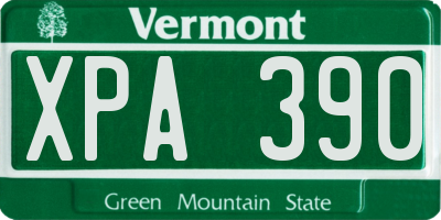 VT license plate XPA390