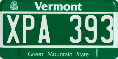 VT license plate XPA393