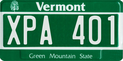VT license plate XPA401