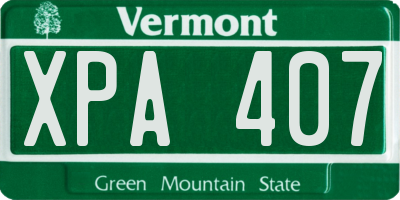 VT license plate XPA407