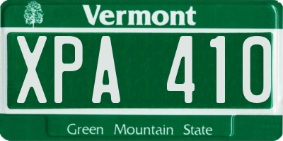 VT license plate XPA410