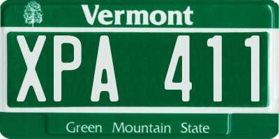 VT license plate XPA411