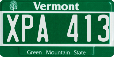 VT license plate XPA413