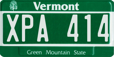 VT license plate XPA414